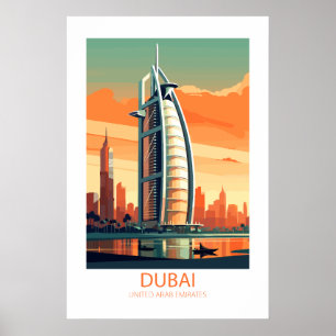 Poster Dubai Émirats Arabes Unis célèbres lieux de voyage