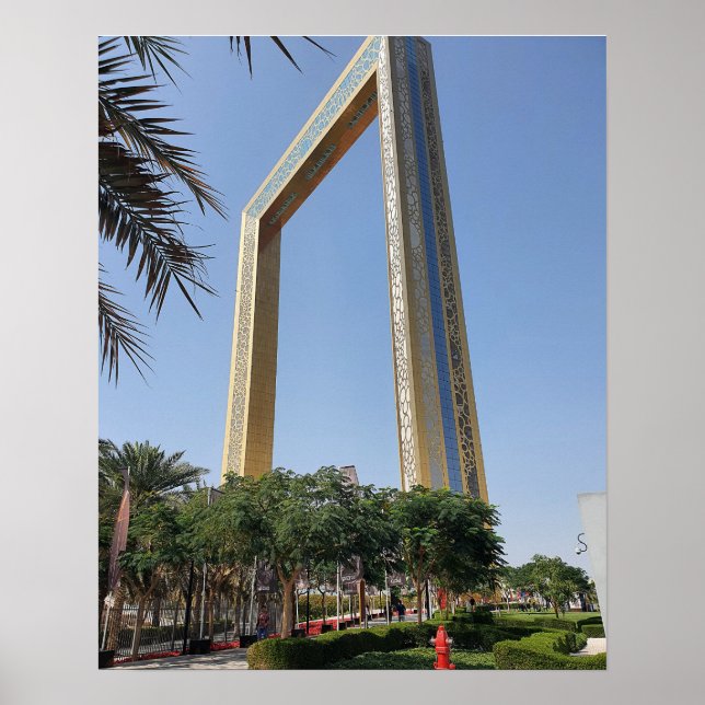 Poster Dubai Frame building which located à Zabeel Park (Devant)