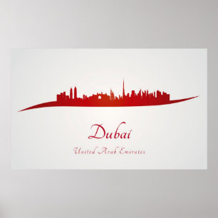 Poster Dubai skyline in réseau