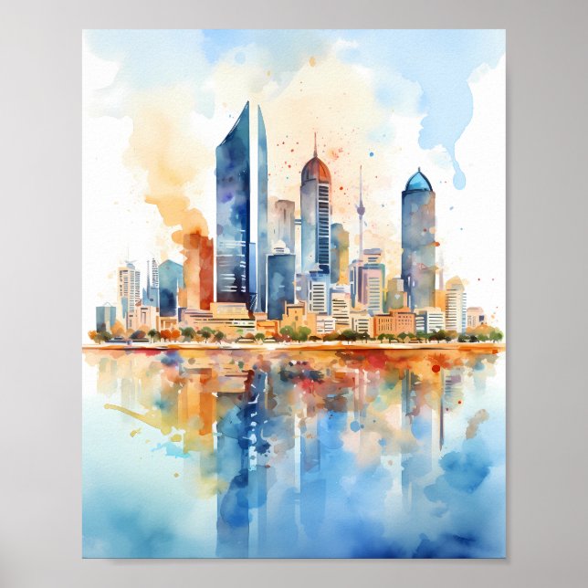 Poster Dubaï Skyline Wall Art, Art Moderne Wall Art (Devant)