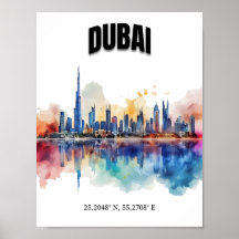 Dubaï Skyline Wall Art, Modern Wall Art,