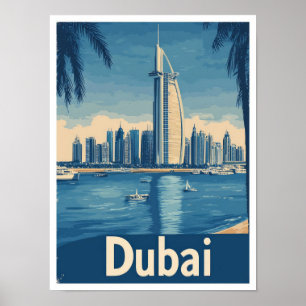 Poster Dubai United Arab Emirates Travel Illustration