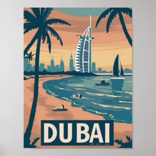 Poster Dubaï Vintage célèbre Travel Place