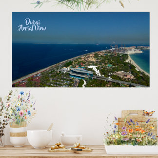 Poster Dubaï's Greenery Desert Sea Aerial Bird's Eye View