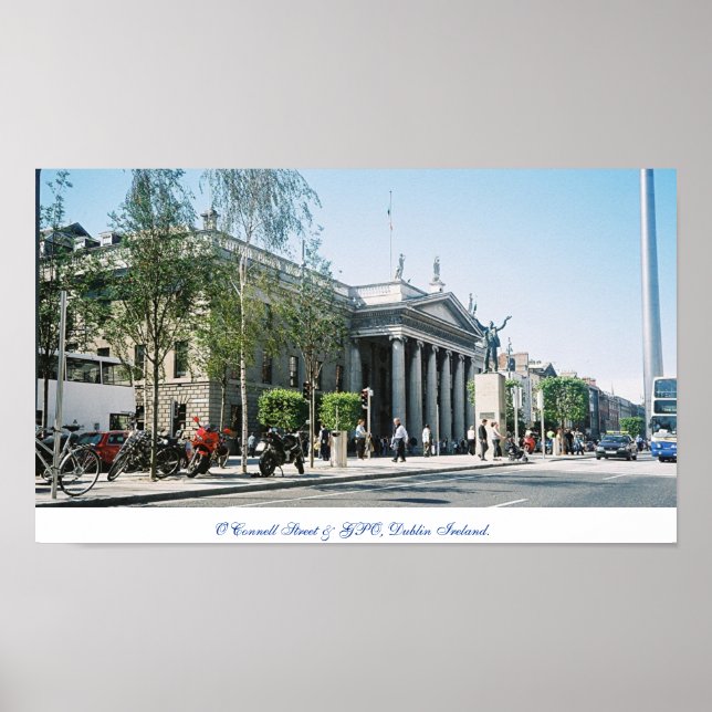 Poster Dublin, capitale de l'Irlande, O'Connell Street (Devant)