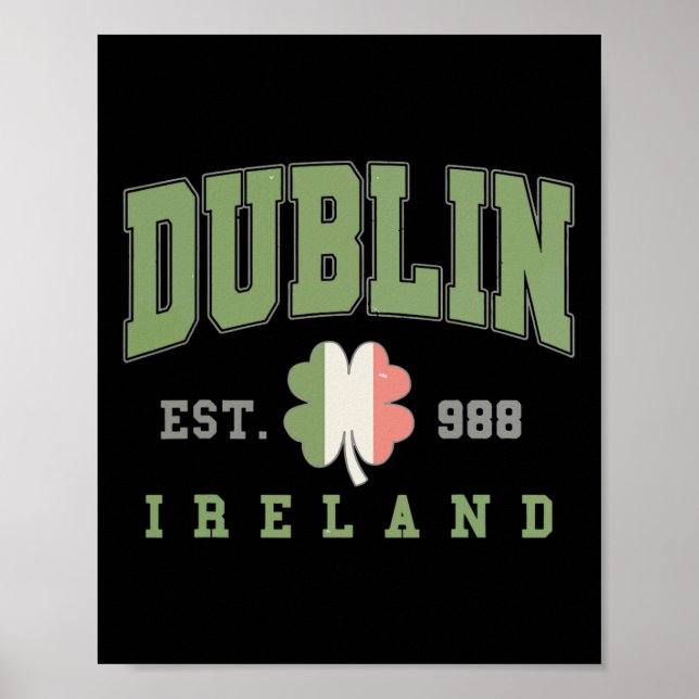 Poster Dublin Ireland College University St. Patricks Day (Devant)