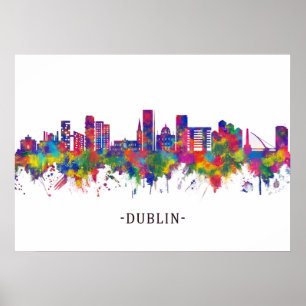 Poster Dublin Ireland Skyline