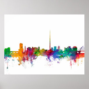 Poster Dublin Ireland Skyline