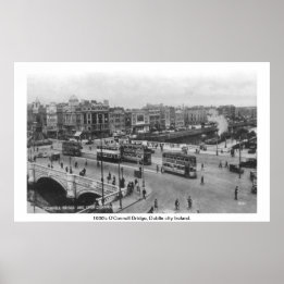 Poster Dublin Irlande 1930's Guinness barge sur Liffey