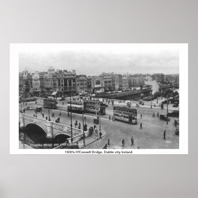 Poster Dublin Irlande 1930's Guinness barge sur Liffey (Devant)