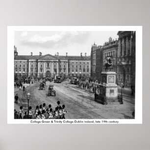 Poster Dublin Irlande du 19ème siècle, College Green
