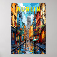 Dublin Irlande Travel Art Vintage