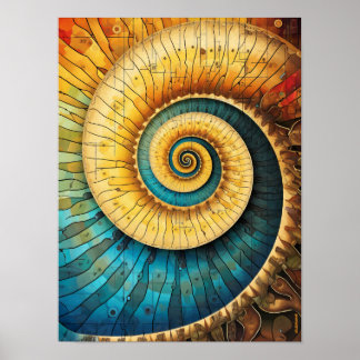 Poster Dubman Designs : Ratio d'Or, Fibonacci Lumineux
