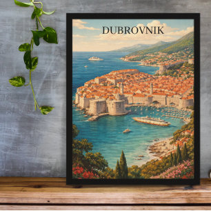 Poster Dubrovnik, Croatie – Perle de l'Adriatique Voyage