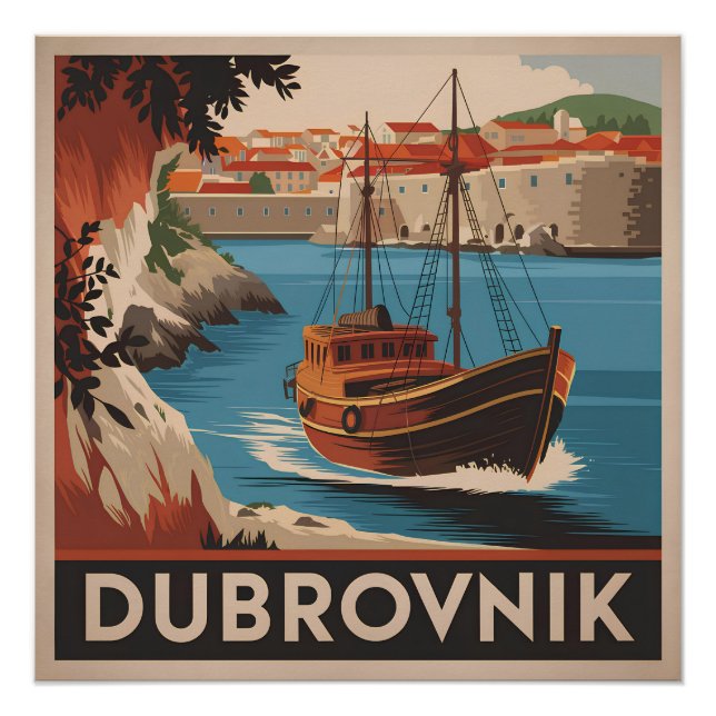 Poster Dubrovnik vintage (Devant)