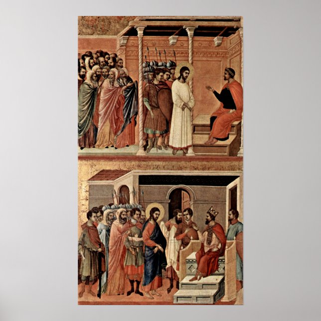 Poster Duccio di Buoninsegna - Christ avant Pilate (Devant)