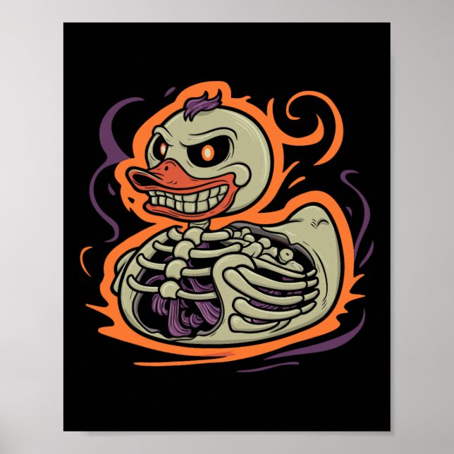 Poster Duck Skeleton Rubber Duckie Costume Party (Devant)