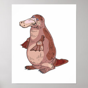 Poster duckbill platypus