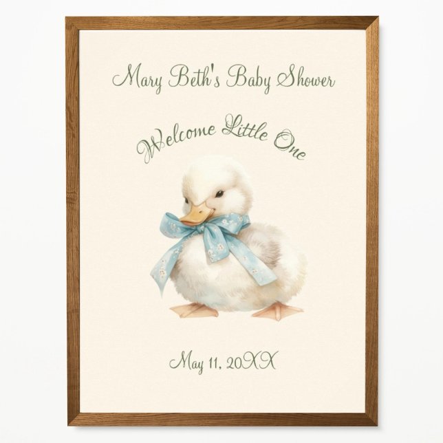Poster Duckling with Ribbon Baby Shower Welcome Sign (Créateur téléchargé)