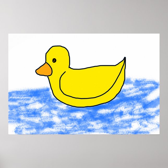 Poster Ducky Cartoon Jaune (Devant)