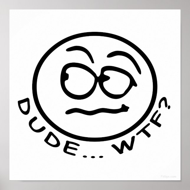 Poster Dude WTF Smilie (Devant)