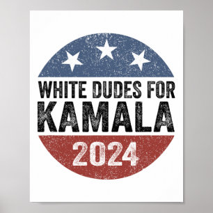 Poster Dudes Pour Kamala Harris 2024 Retro Button Electio