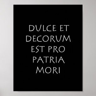 Poster Dulce et decorum est pro patria mori