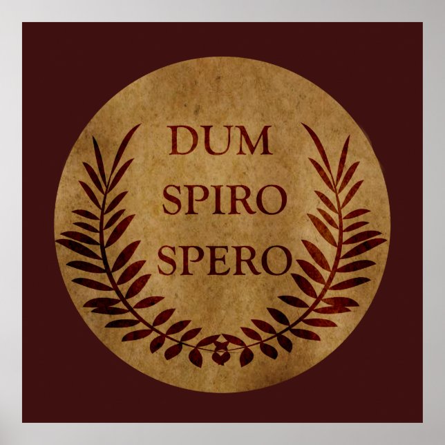 Poster dum spiro spero, expression latine (Devant)