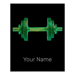 Poster Dumbbell Retro Bodybuilder Salle De Fitness Ou Coa