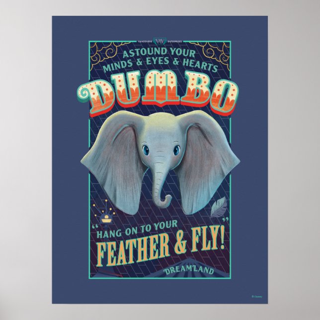 Poster Dumbo | Accrochez-Vous À Votre Plume Et À Votre Vo (Devant)