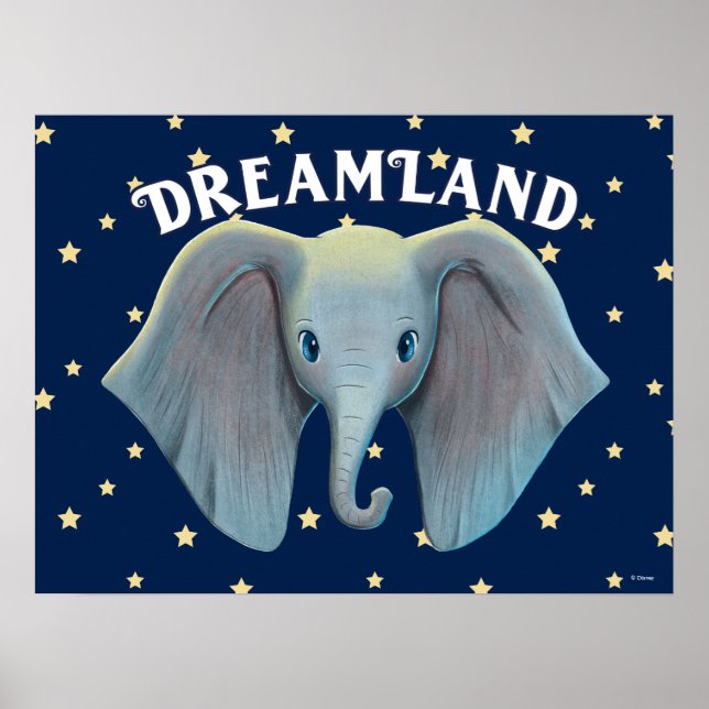 Poster Dumbo | Cute Gros Oreilles Peint Art (Devant)