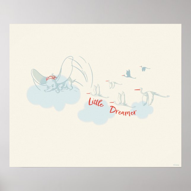Poster Dumbo dans les nuages Petit Rêveur (Devant)