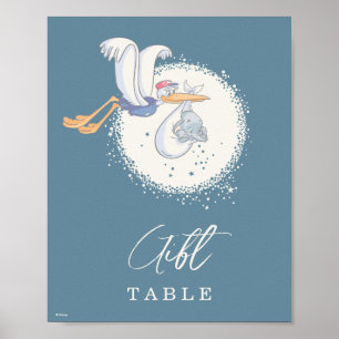 Poster Dumbo & Stork Over the Moon Baby shower Table cade