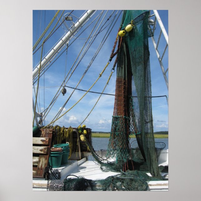 Poster d'un bateau de crevettes (Devant)