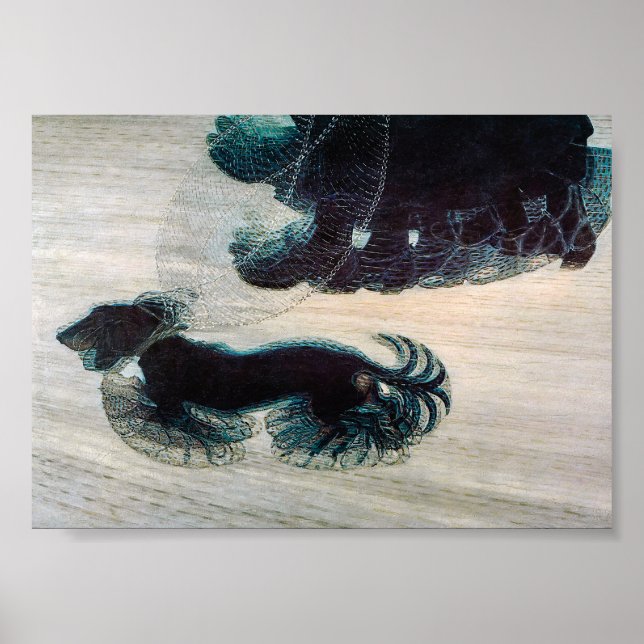 Poster d'un chien en laisse sur une affiche d'art  (Devant)