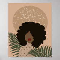 Poster d'une femme afro-américaine Abstraite sans