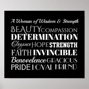 Poster d'une femme de sagesse et de force