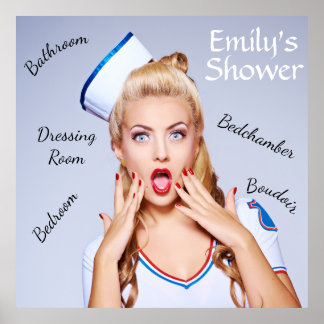 Poster d'une fille de voilier rétro avec texte mod