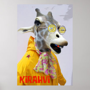 Poster d'une girafe amusante !