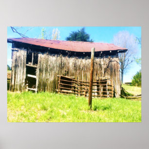 Poster d'une grange rustique de 100 ans