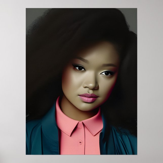 Poster d'une jeune femme confiante (Devant)