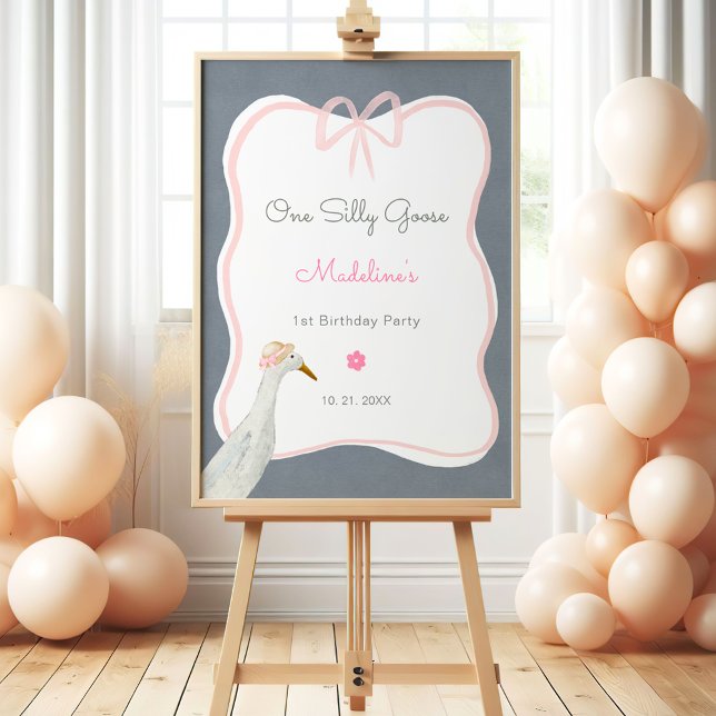 Poster d'une oie sotte 1er anniversaire de fête We (Créateur téléchargé)
