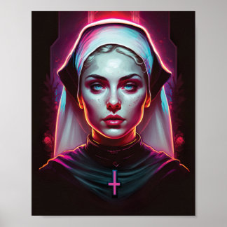 Poster d'une religieuse Déplaisante - Cyberpunk