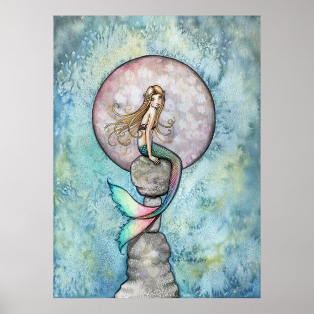 Poster d'une sirène de la lune de couler Imprimer (Devant)