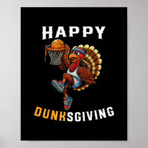Poster Dunksgiving Dinde Croquis Joueur Drôle de Thanksgi