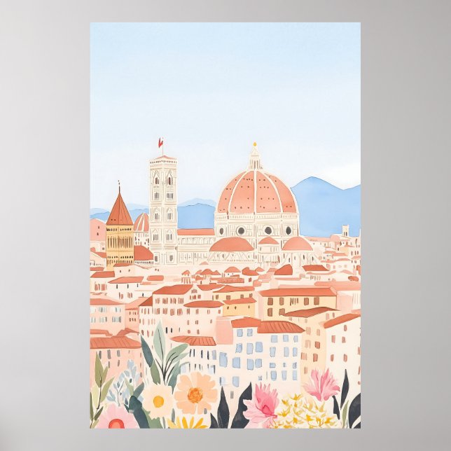 Poster Duomo minimal Italie Florence Art Print (Devant)