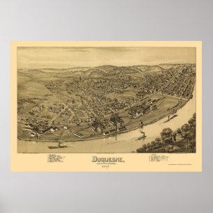 Poster Duquesne, carte panoramique de PA - 1897