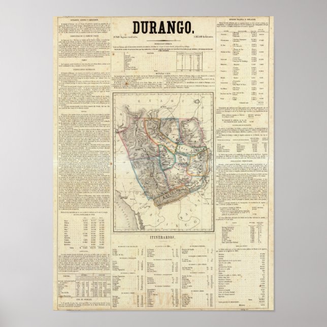 Poster Durango, Mexique (Devant)