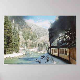 Poster Durango Silverton Railroad en hiver