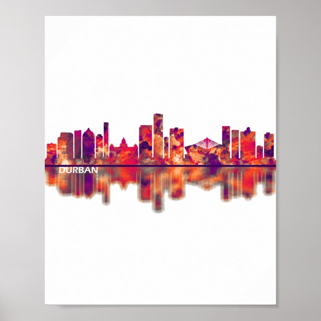 Poster Durban Afrique du Sud Skyline (Devant)